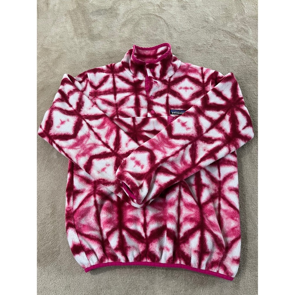 Patagonia Synchilla Snap-T Fleece Pullover Women S Diamond Dancer Magenta EUC